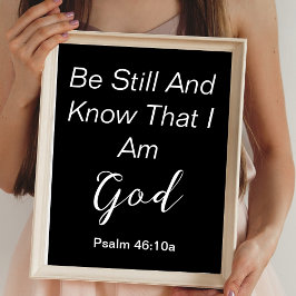 Poster Seja Psalm, Simples Cota Cristã Preta