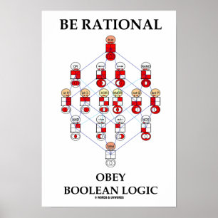 Poster Seja racional obedecem a lógica booleana (o