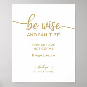 Poster Seja Sábio e Higienize Espalhe Amor Não Germes Sin