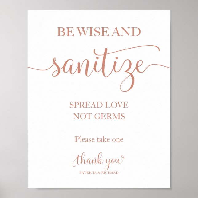 Poster Seja Sábio e Higienize Espalhe Amor Não Germes Sin (Frente)