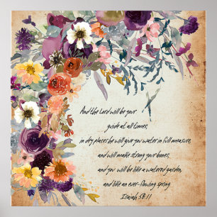 Poster Seja seu guia, mistura floral de outono