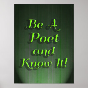 Poster Seja um Poeta e Saiba que É um Slogan de Poema Div
