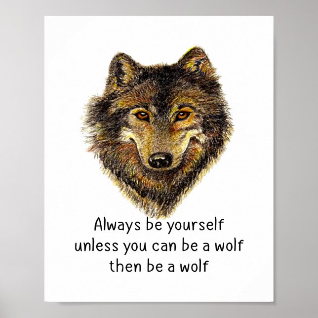 Poster Seja uma Arte de Aquarela de Wolf (Frente)
