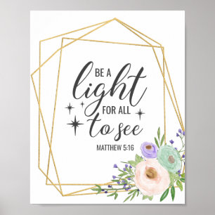 Poster "Seja uma luz para todos verem" Christian/Bíblia P