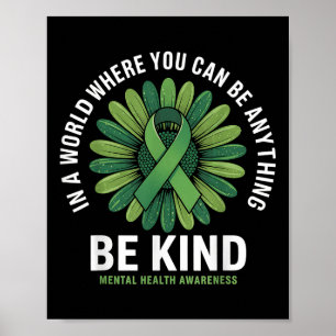 Poster Seja verde Fita Sunflower Mental Health Aware