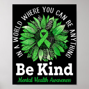 Poster Seja verde Fita Sunflower Mental Health Aware