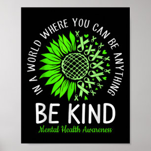 Poster Seja verde Fita Sunflower Mental Health Aware