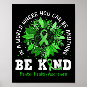 Poster Seja verde Fita Sunflower Mental Health Aware