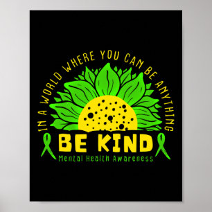 Poster Seja verde Fita Sunflower Mental Health Aware