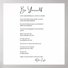 Poster Seja você mesmo poema poesia arte negra de parede