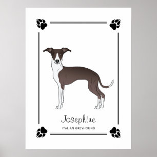 Poster Selagem E Italiano Greyhound Branco Com Patas & Te