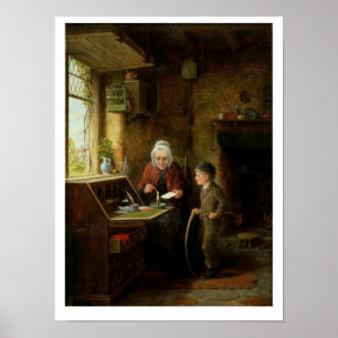 Pôster Selando uma letra, 1890 (óleo no painel)