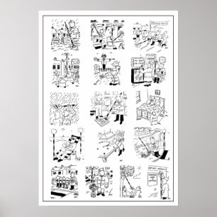 Poster Seleção de Cartoons Engraçados do Homem Lolipul