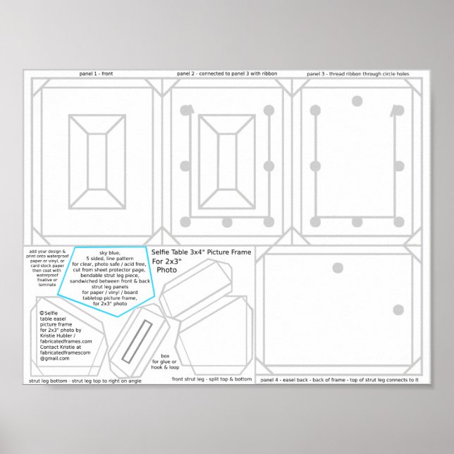 Poster Selecione 3x4 Picture Frame para 2x3 Photo Printab (Frente)