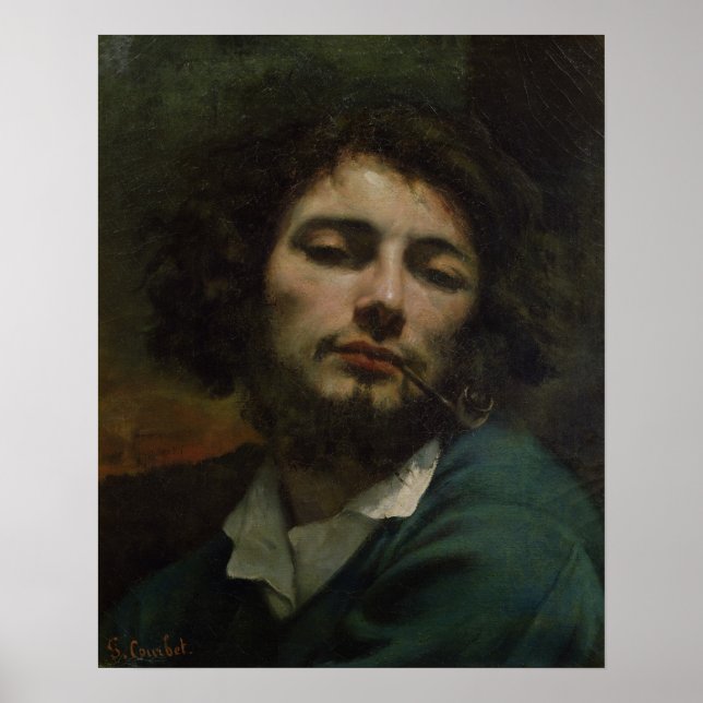 Pôster Self Portrait or, The Man with a Pipe, c.1846 (Frente)