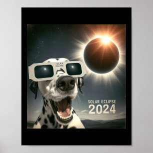 Poster Selfie Dalmaciano Mens Cão Eclipse Solar