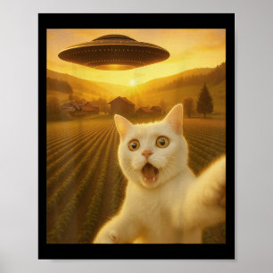 Poster Selfie De Gato Com Alienígena Ufo Gatos Engraçados