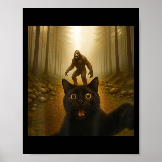 Poster Selfie De Gato Com Gatos Engraçados De Pé Grande O (Frente)