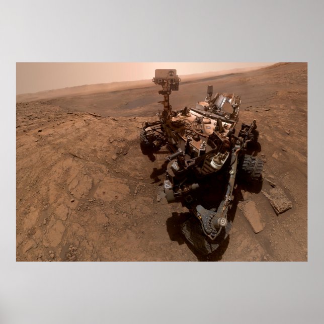 Poster Selfie de Marte Curiosity Red Martian Paisagem (Frente)