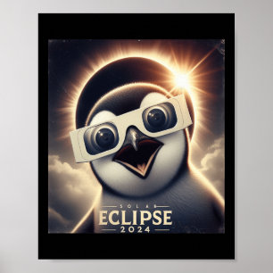 Poster Selfie Penguin Kids Mens Eclipse Solar