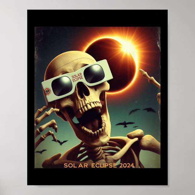 Poster Selfie Skeleton Kids Mens Eclipse Solar 1 (Frente)
