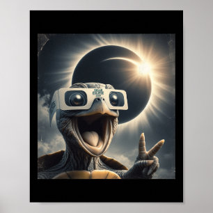 Poster Selfie Turtle Kids Mens Eclipse Solar