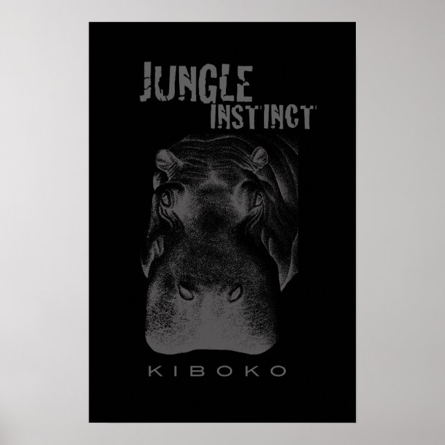 Poster Selgle Instinct™_Kiboko_hippo em preto (Frente)