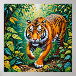 Poster Selgle Prowler - Tiger in Gond Art