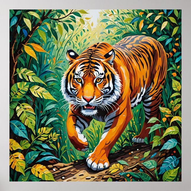 Poster Selgle Prowler - Tiger in Gond Art (Frente)