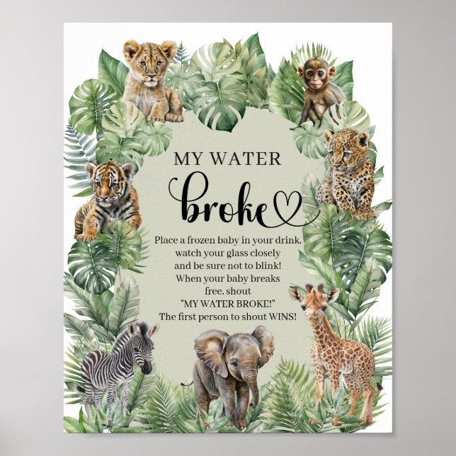 Poster Selgle Safari Animal My Water Broke (Frente)