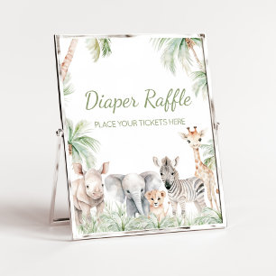 Poster Selgle Safari Selvagem Um Animal Fralda Raffle