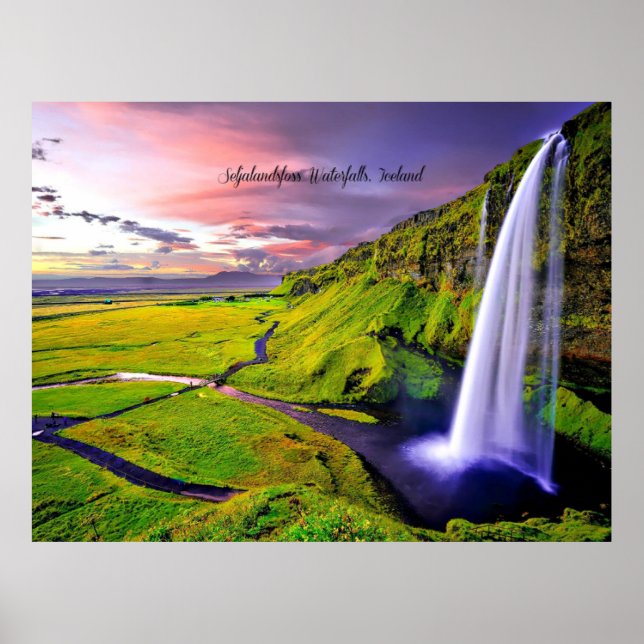 Poster Seljalandsfoss Waterfall, Islândia (Frente)