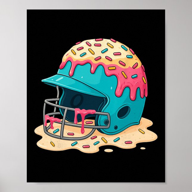 Poster Sell Catcher Helmet With Face Mask Ice-cream Dripp (Frente)