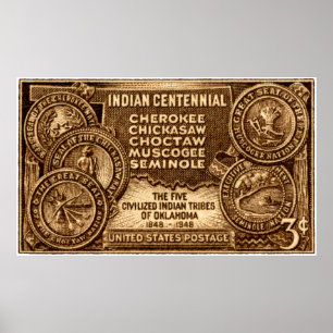 Pôster Selo 1948 centenário indiano de Oklahoma