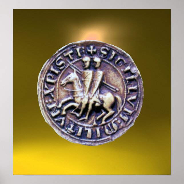 Poster SELO DA GEM TEMPLAR KNIGHTS - amarelo escuro (Frente)