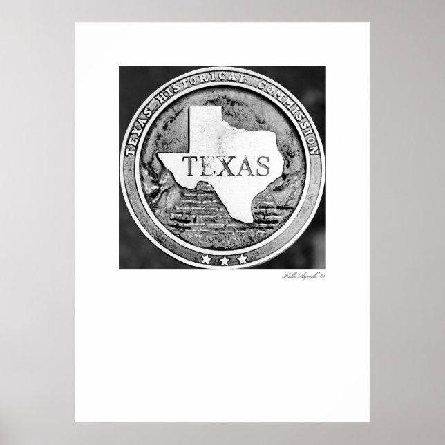Pôster Selo da Sociedade Histórica do Texas em Bronze (Frente)
