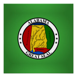Pôster Selo de Alabama, selo do estado americano