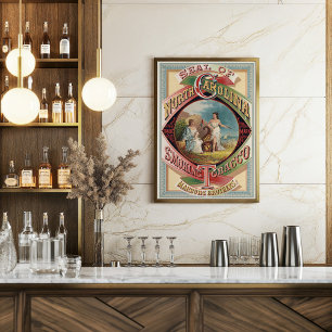 Poster Selo de propaganda de cigarro de primeira página d