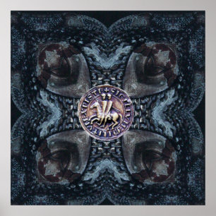 Poster SELO DO MODELO KNIGHTS SOBRE O FERRO CRUZADO A pre