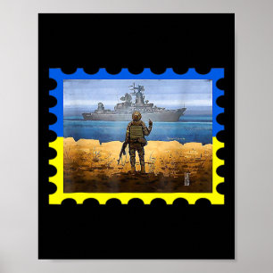 Poster Selo Postal Vintage Retro Ucrânia Orgulho da Bande