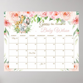 Poster Selva Floral Jogo de Chegada do Bebê