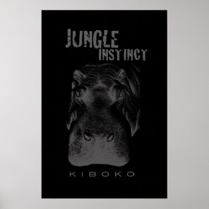 Poster Selva Instinct™_Kiboko_hippo no preto