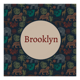 Pôster Selva Personalizada Safari