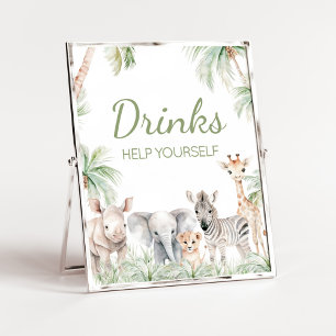 Poster Selva Safari Selvagem Um Animais Bebe Chás de fral