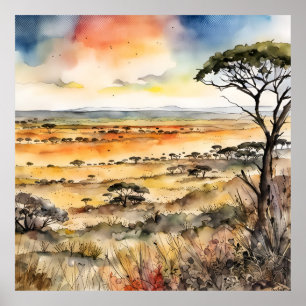 Poster Selvagem Africana Descoberta