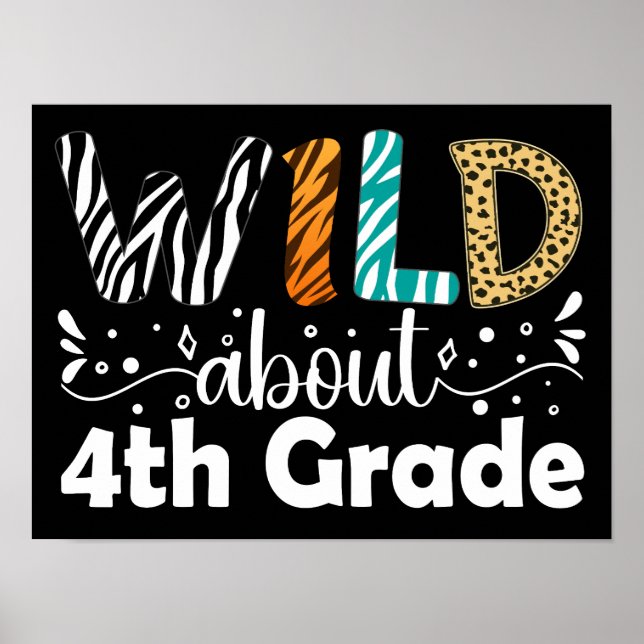 Poster Selvagem Cerca Do 4º Ano Engraçado De Volta À Esco (Frente)