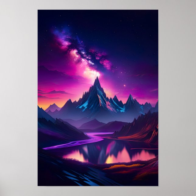 Poster Selvagem Cósmica, Noite Estrelada no Vale (Frente)