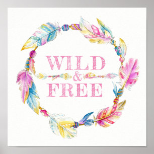Poster selvagem e livre da arte da aguarela do