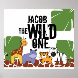 Poster Selvagem Personalizada, Animais Safari