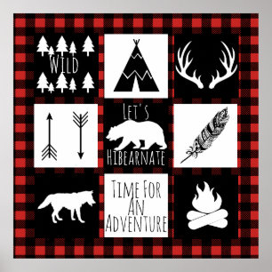 Pôster Selvagem russa e Xadrez de controlo de búfalos